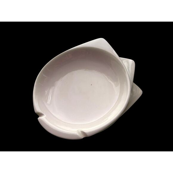 Set of 3 Atomic Era Mid Century Modern Green & White Stackable Ashtrays 6” - Picture 5 of 7